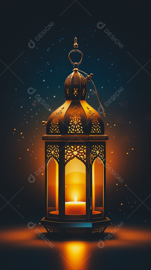 Lanterna árabe da ilustração do fundo da celebração do Ramadã