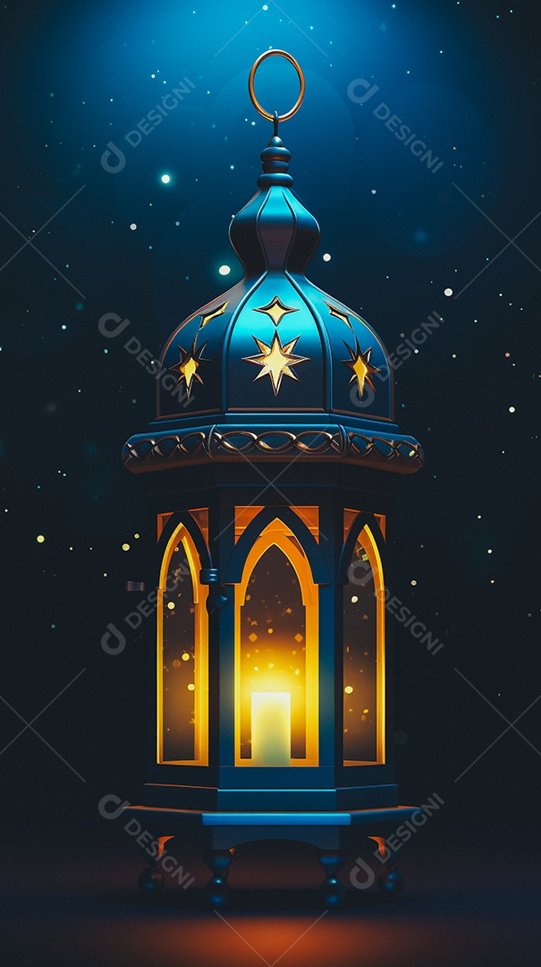 Lanterna árabe da ilustração do fundo da celebração do Ramadã