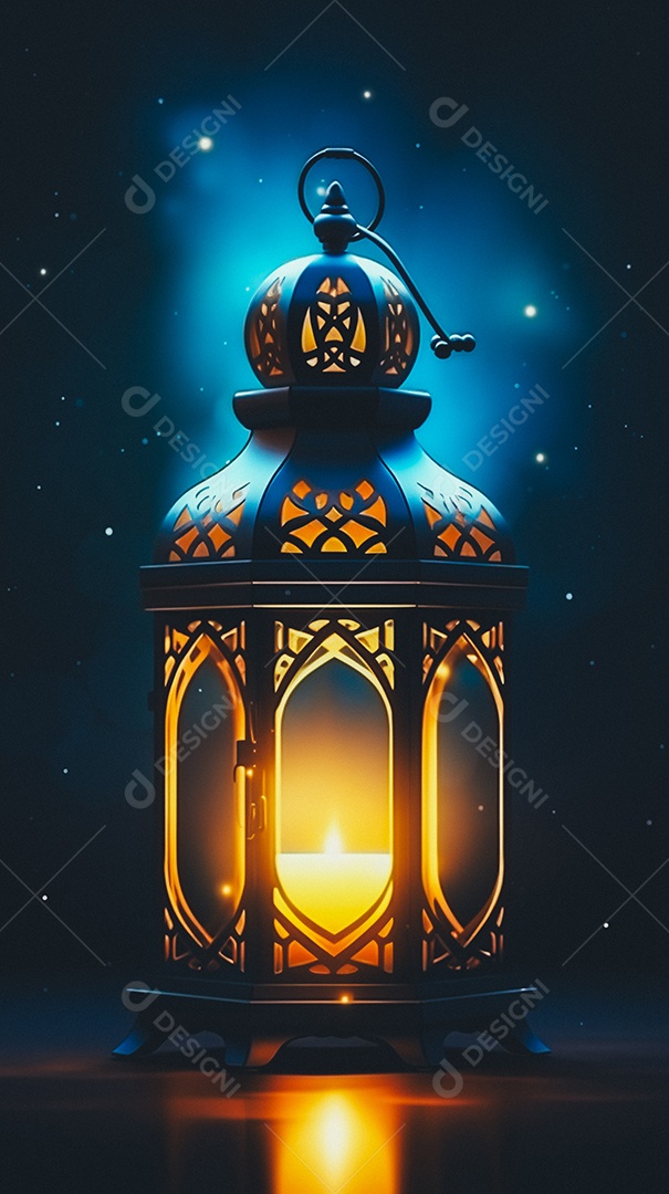 Lanterna árabe da ilustração do fundo da celebração do Ramadã