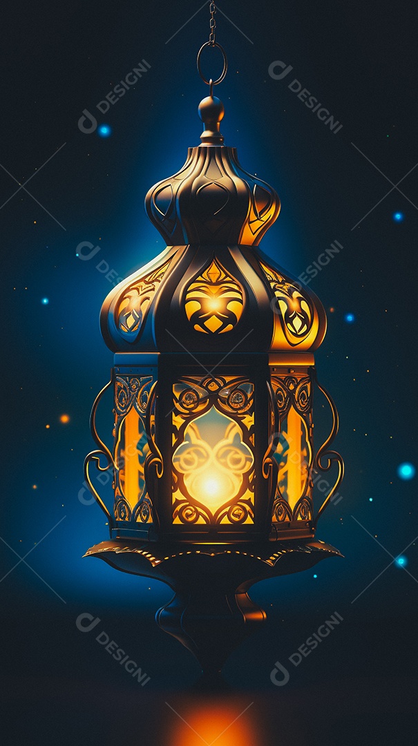 Lanterna árabe da ilustração do fundo da celebração do Ramadã