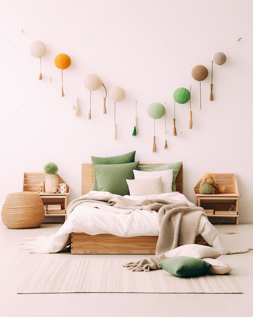 Design de interiores de bebê rosa