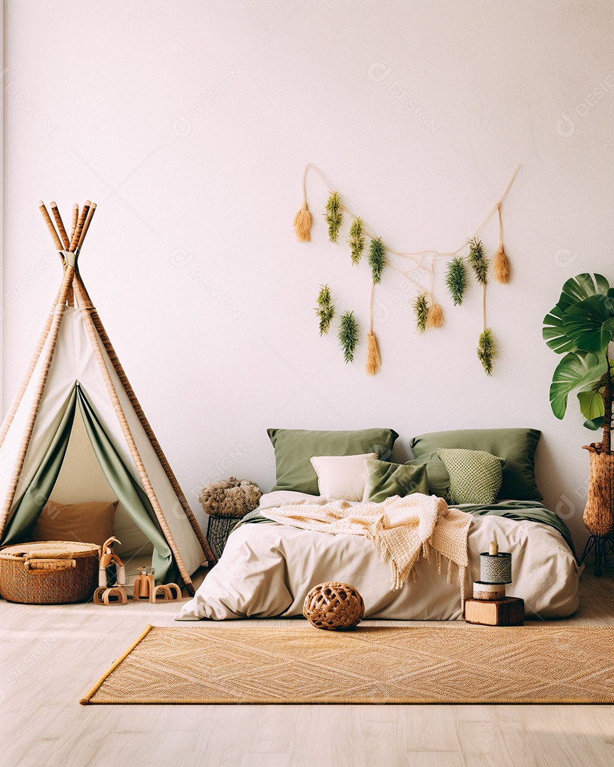 Design de interiores de bebê rosa