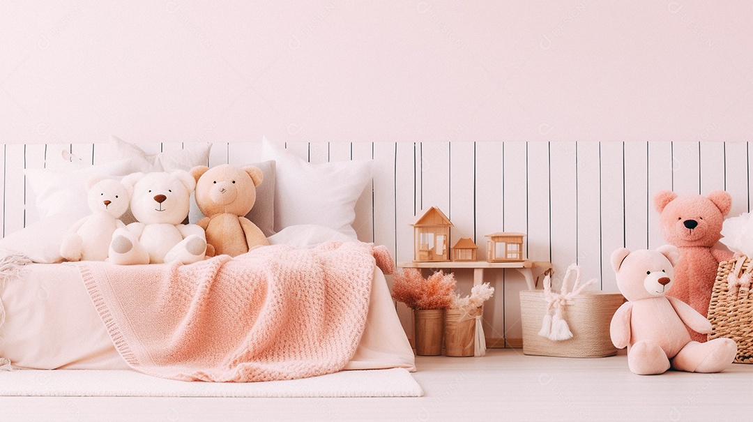 Design de interiores de bebê rosa