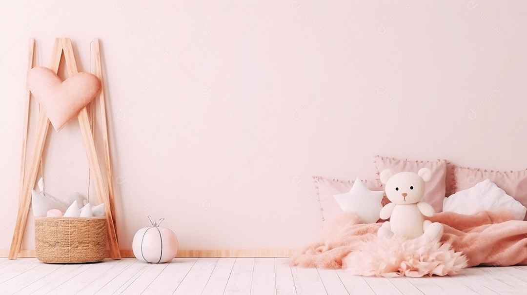 Design de interiores de bebê rosa