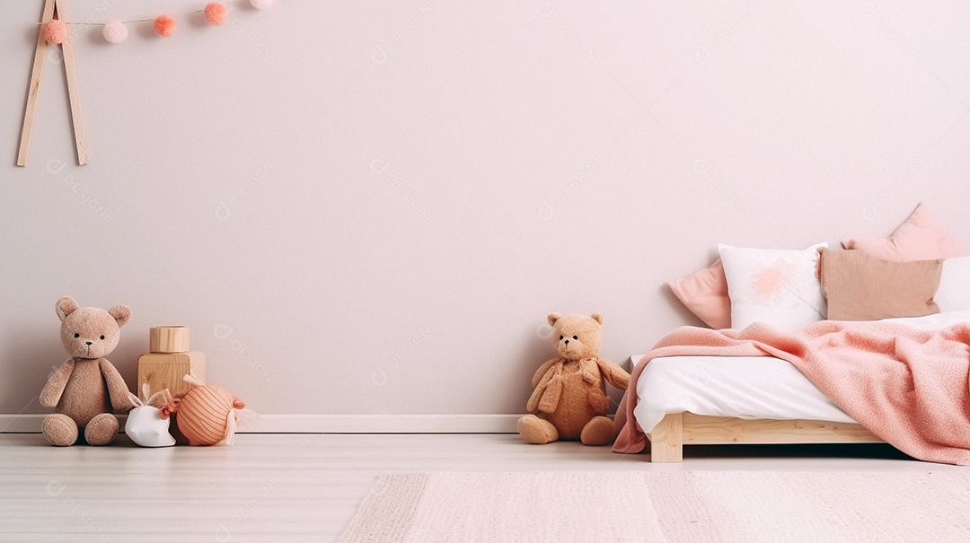 QuartoDesign de interiores de bebê rosa