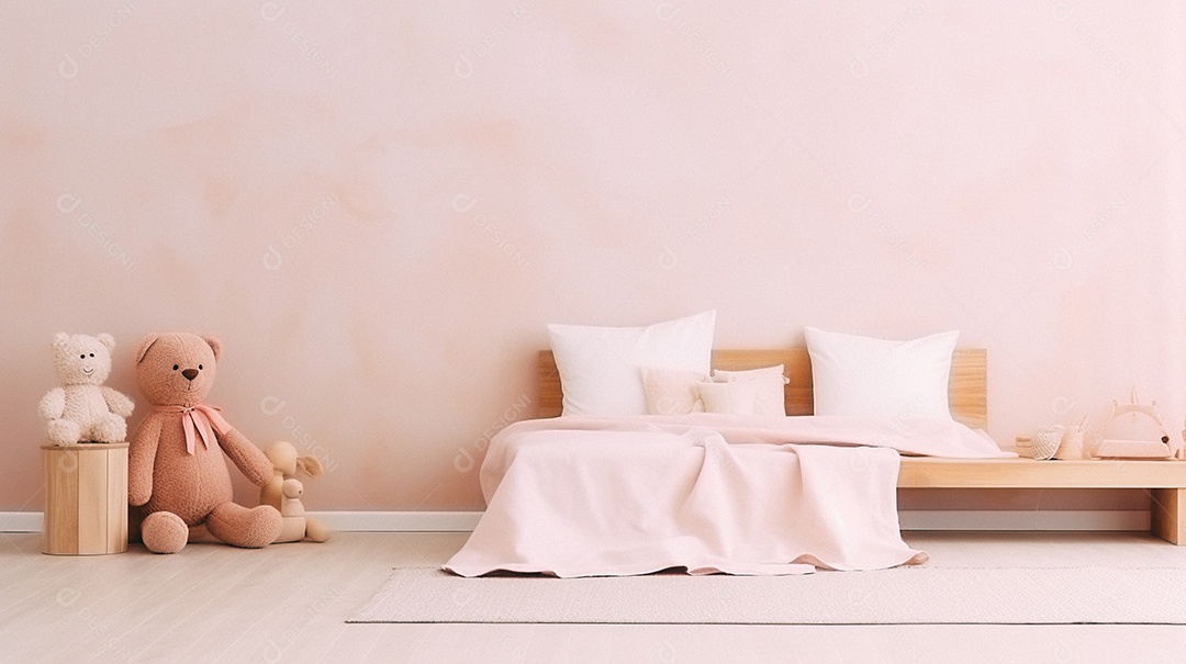 Design de interiores de bebê rosa