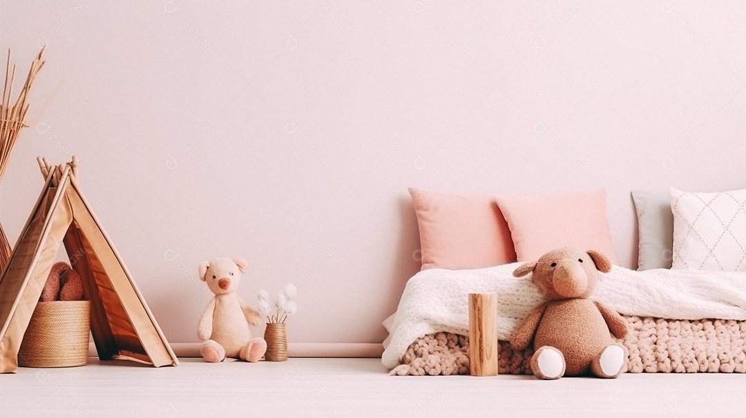 Design de interiores de bebê rosa