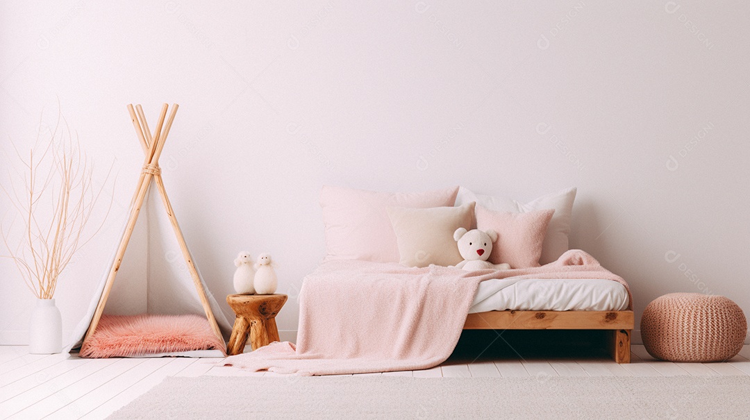 Design de interiores de bebê rosa