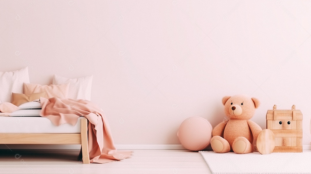 Design de interiores de bebê rosa