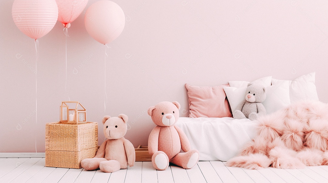 Design de interiores de bebê rosa