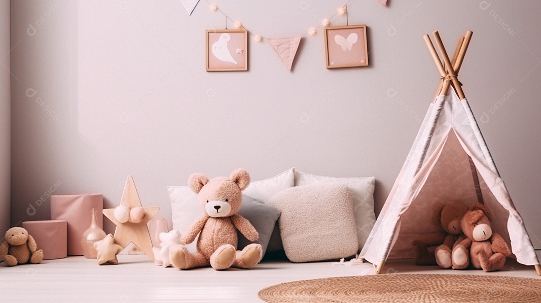 Design de interiores de bebê rosa