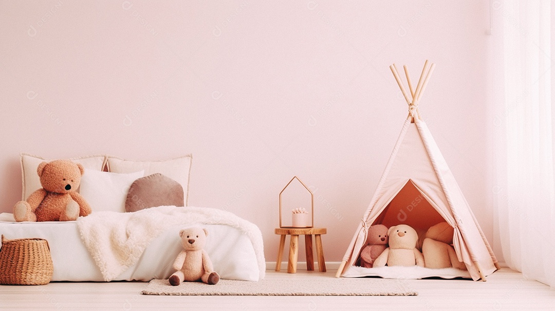 Design de interiores de bebê rosa