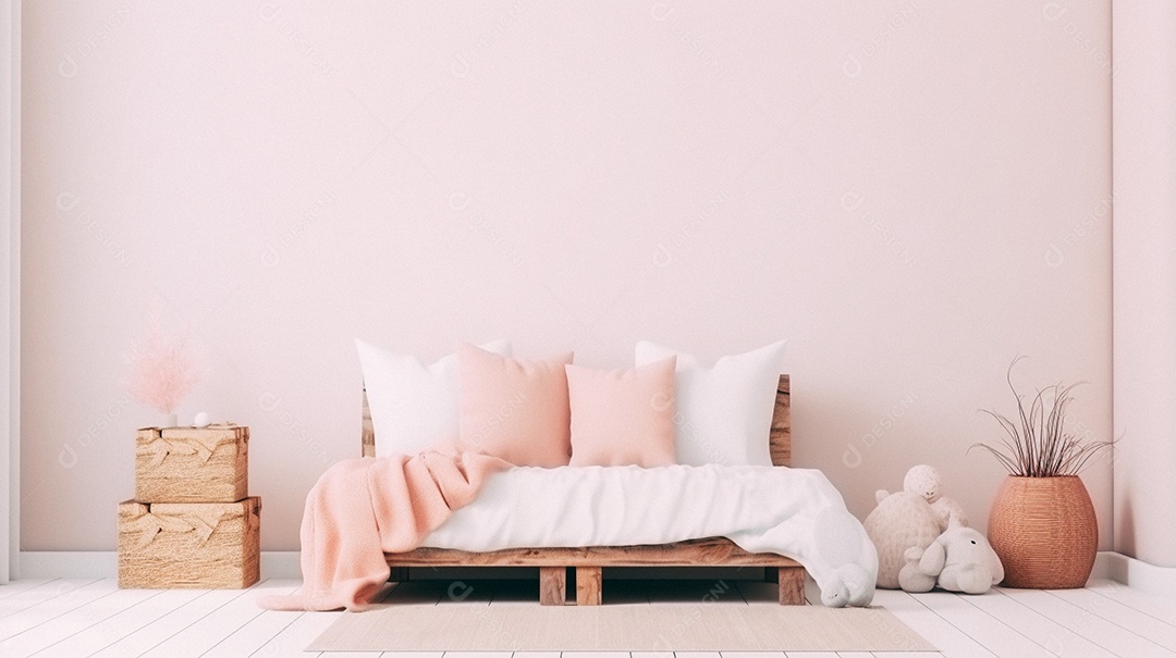 Design de interiores de bebê rosa