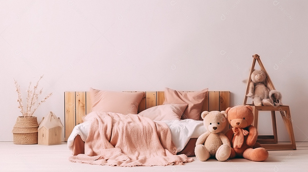 Design de interiores de bebê rosa