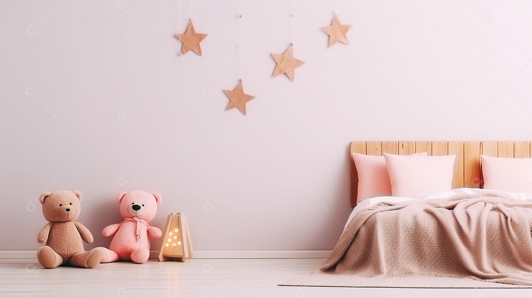 Design de interiores de bebê rosa