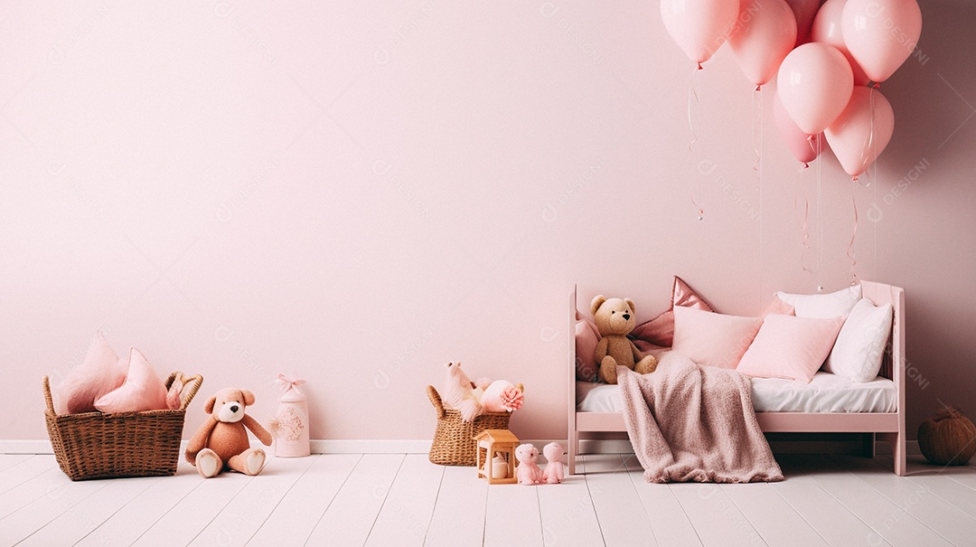 Design de interiores de bebê rosa