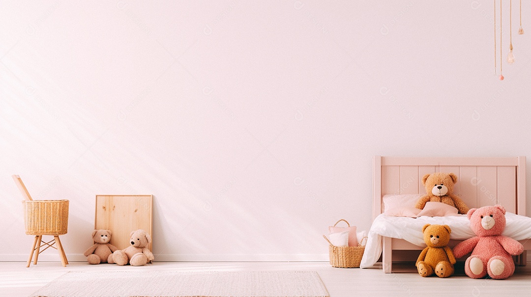 Design de interiores de bebê rosa