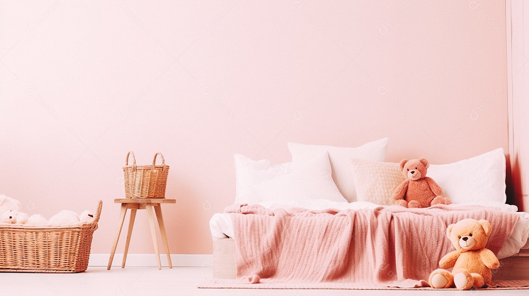 Design de interiores de bebê rosa