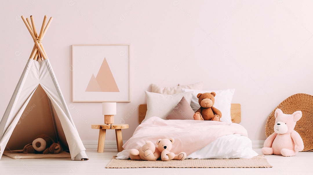 Design de interiores de bebê rosa