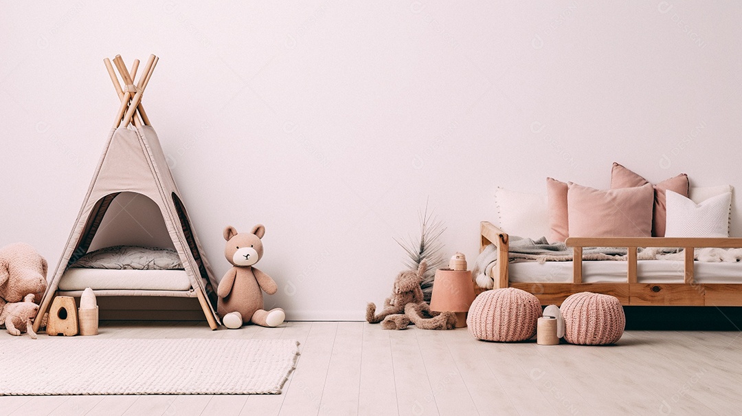 Design de interiores de bebê rosa