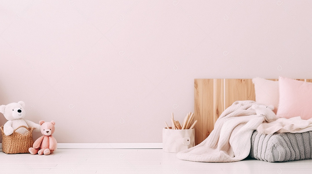 Design de interiores de bebê rosa