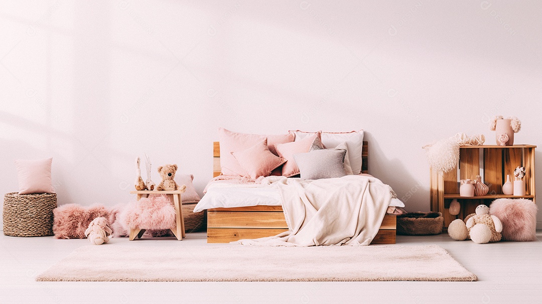 Design de interiores de bebê rosa