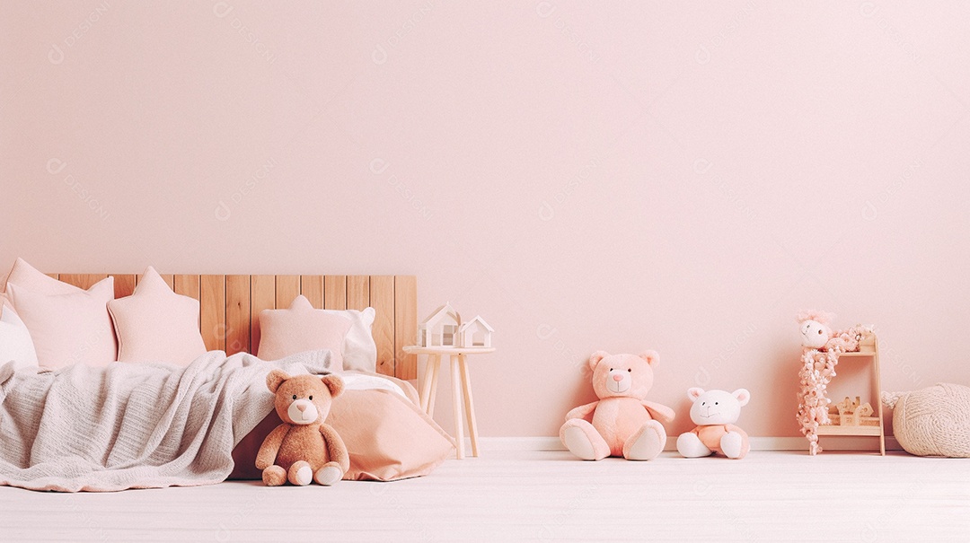 Design de interiores de bebê rosa