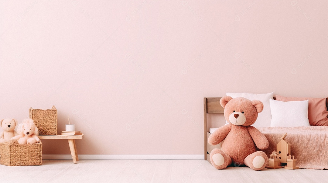 Design de interiores de bebê rosa