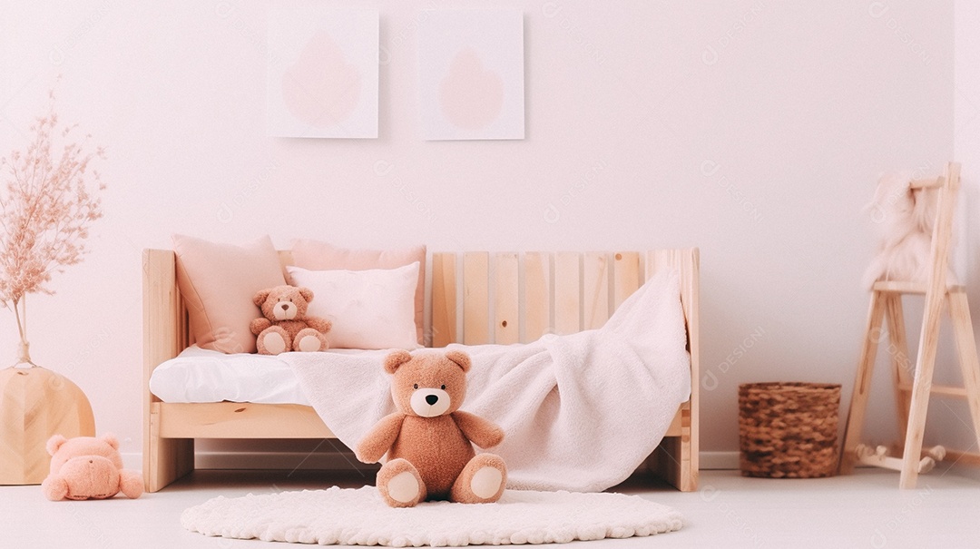 Design de interiores de bebê rosa