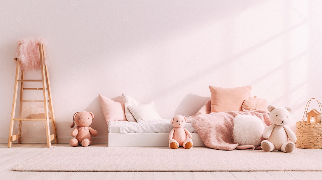 Design de interiores de bebê rosa