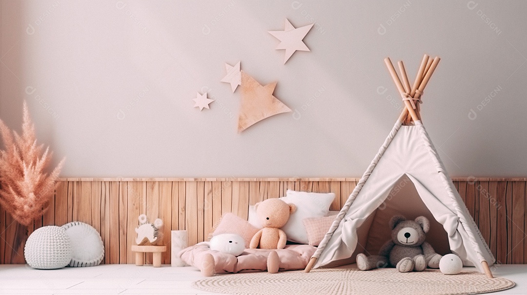 Design de interiores de bebê rosa