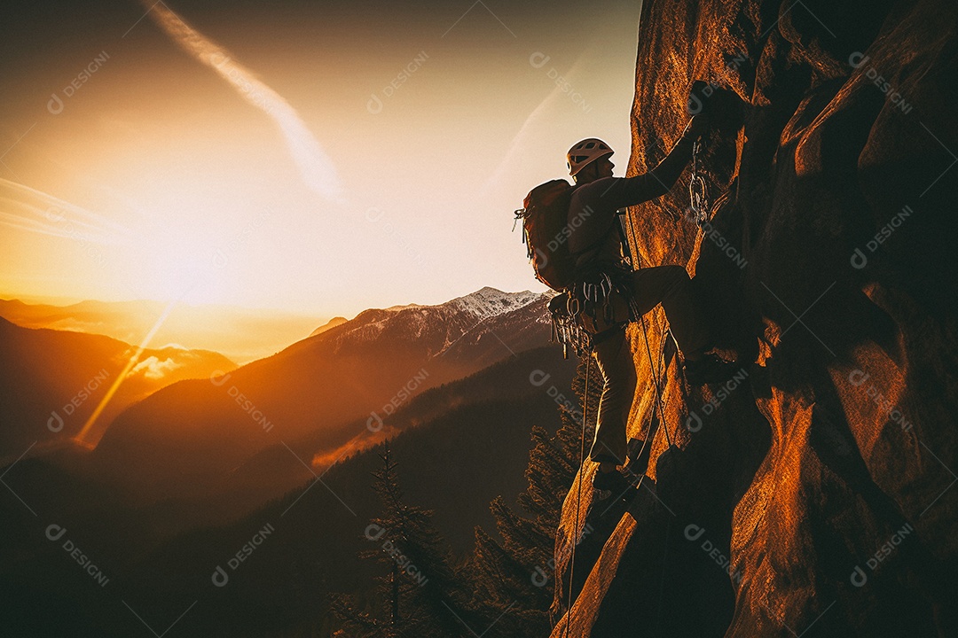 Homem sobre montanha