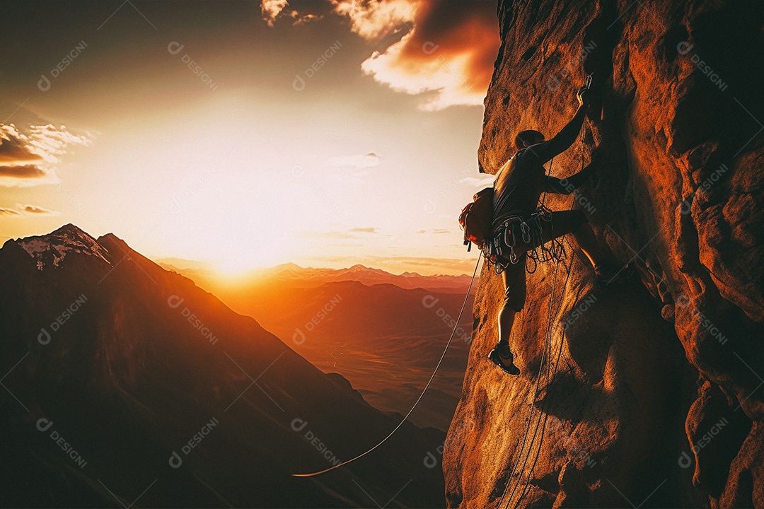 Homem sobre montanha