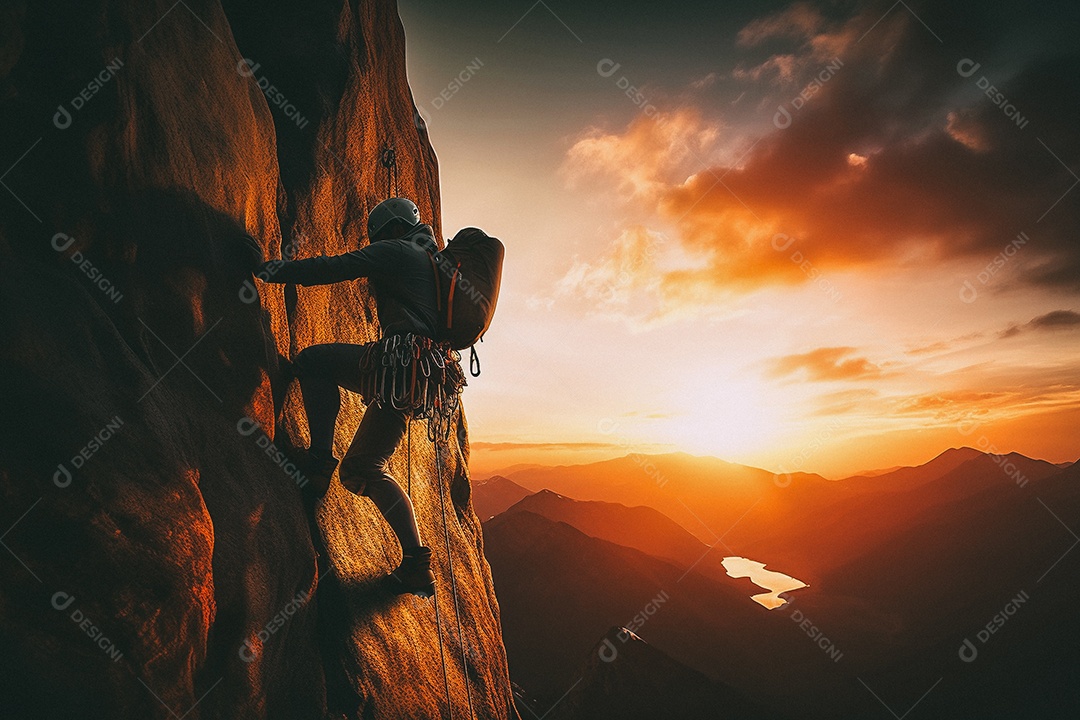 Homem sobre montanha