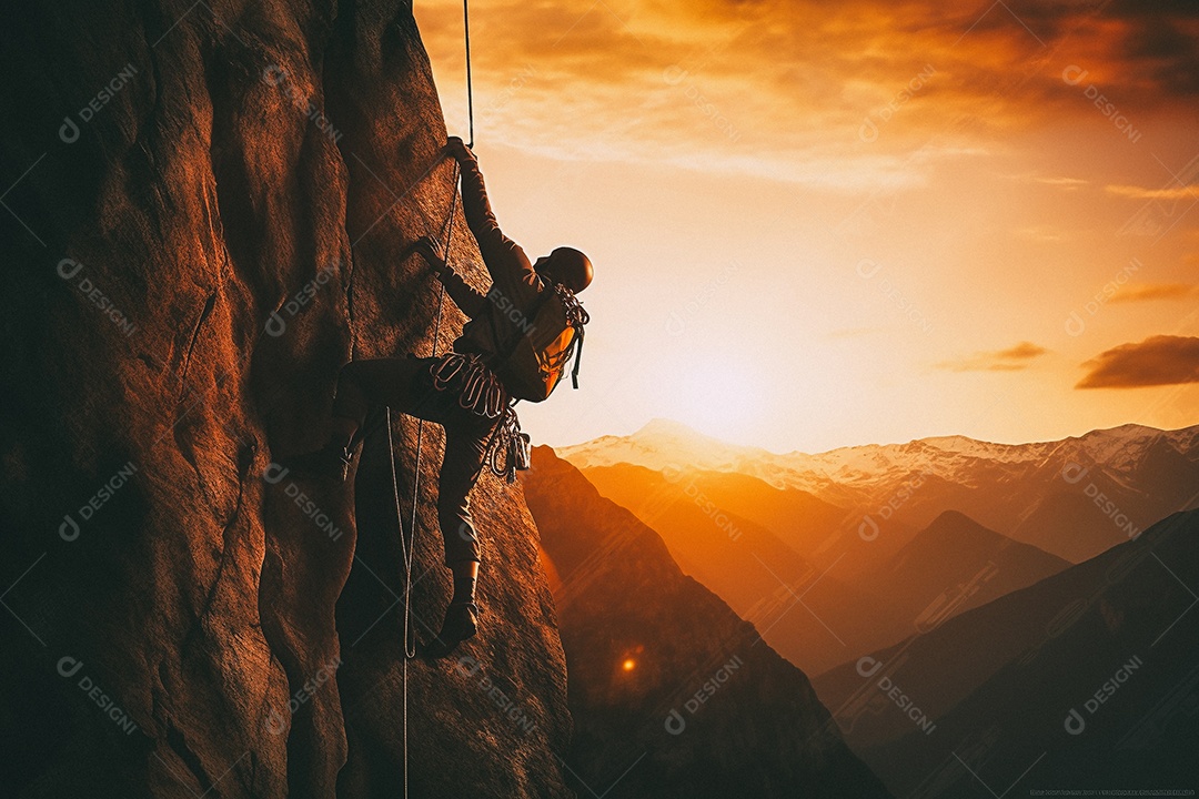 Homem sobre montanha