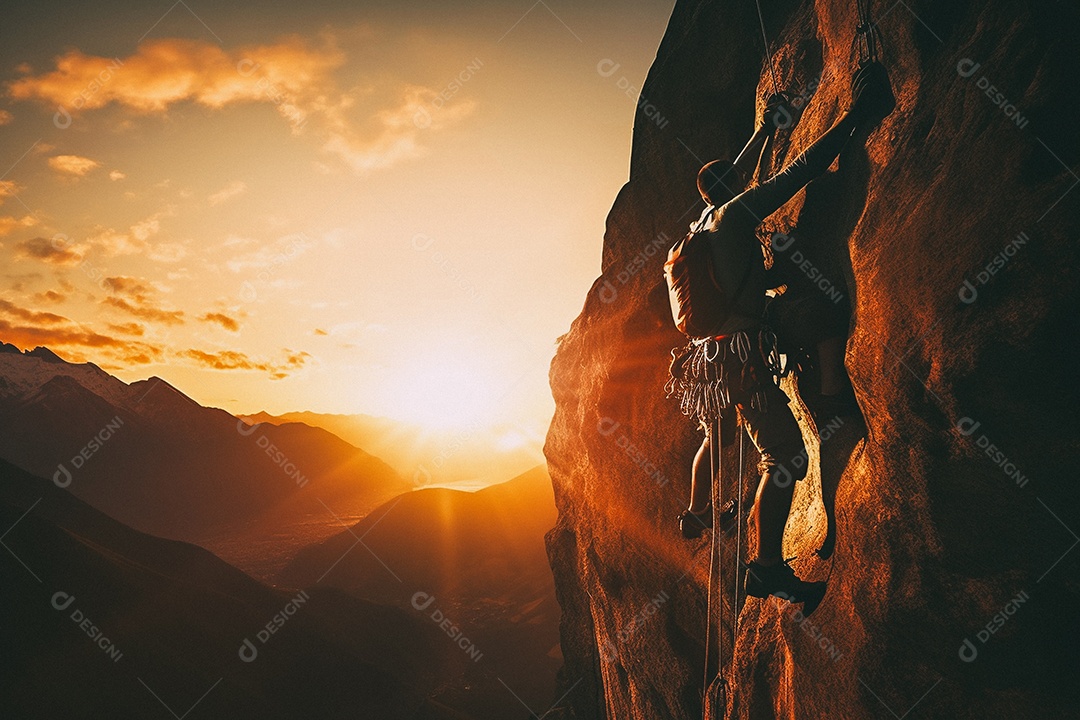 Homem sobre montanha