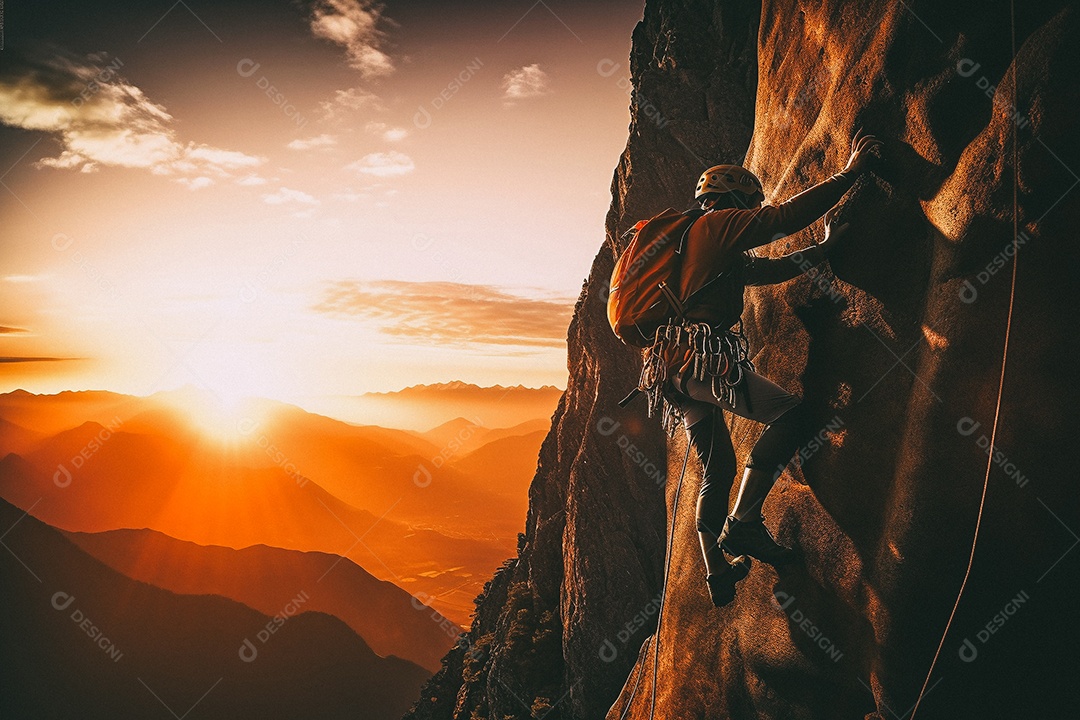 Homem sobre montanha