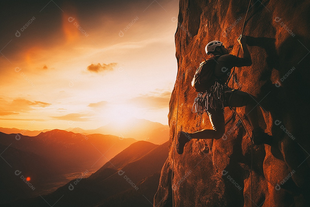 Homem sobre montanha