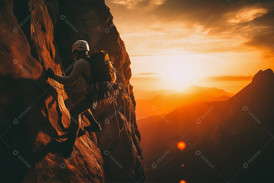 Homem sobre montanha