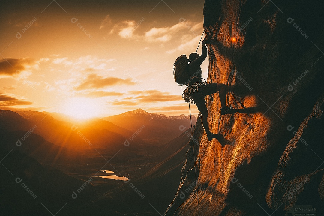 Homem sobre montanha