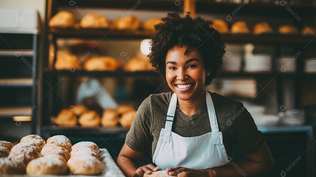 Mulher trabalhando em uma barbearia