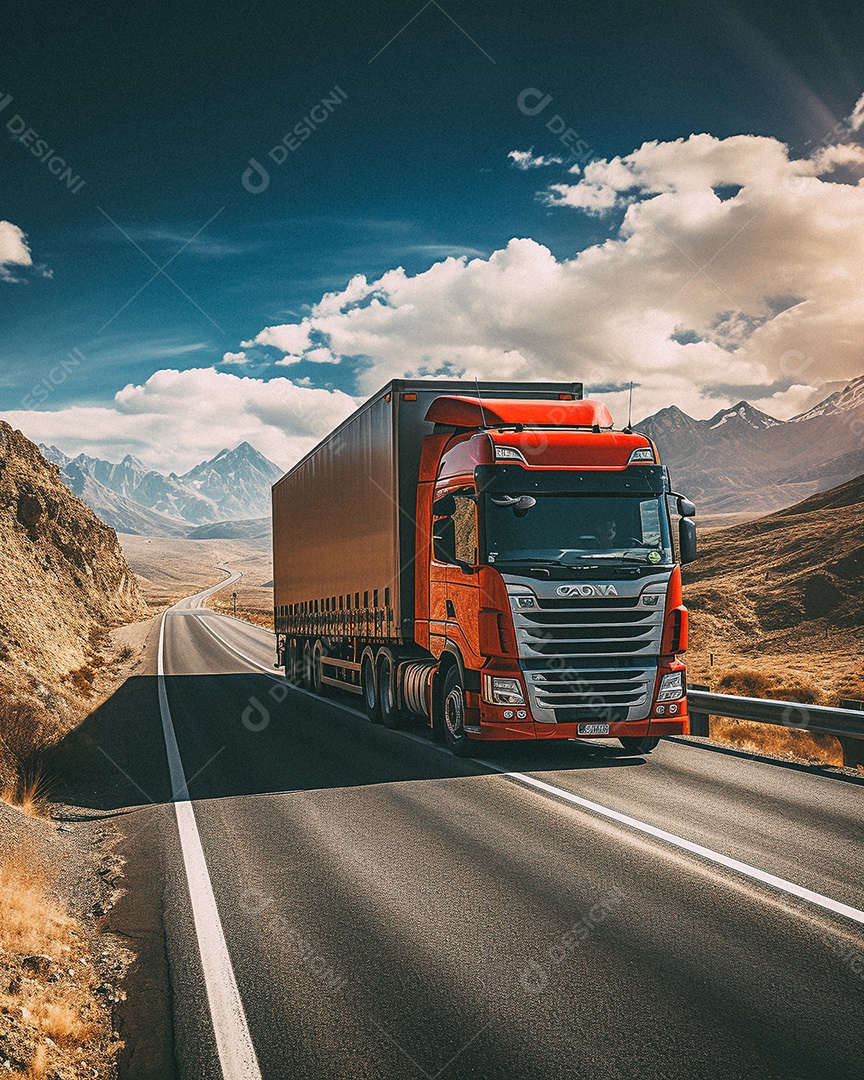 58.  truck driving down a highway at sunny day_005