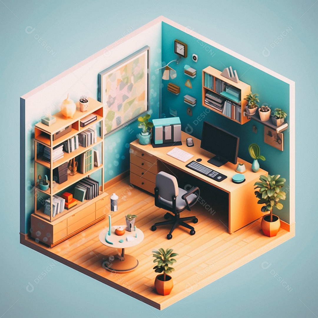Escritório isométrico