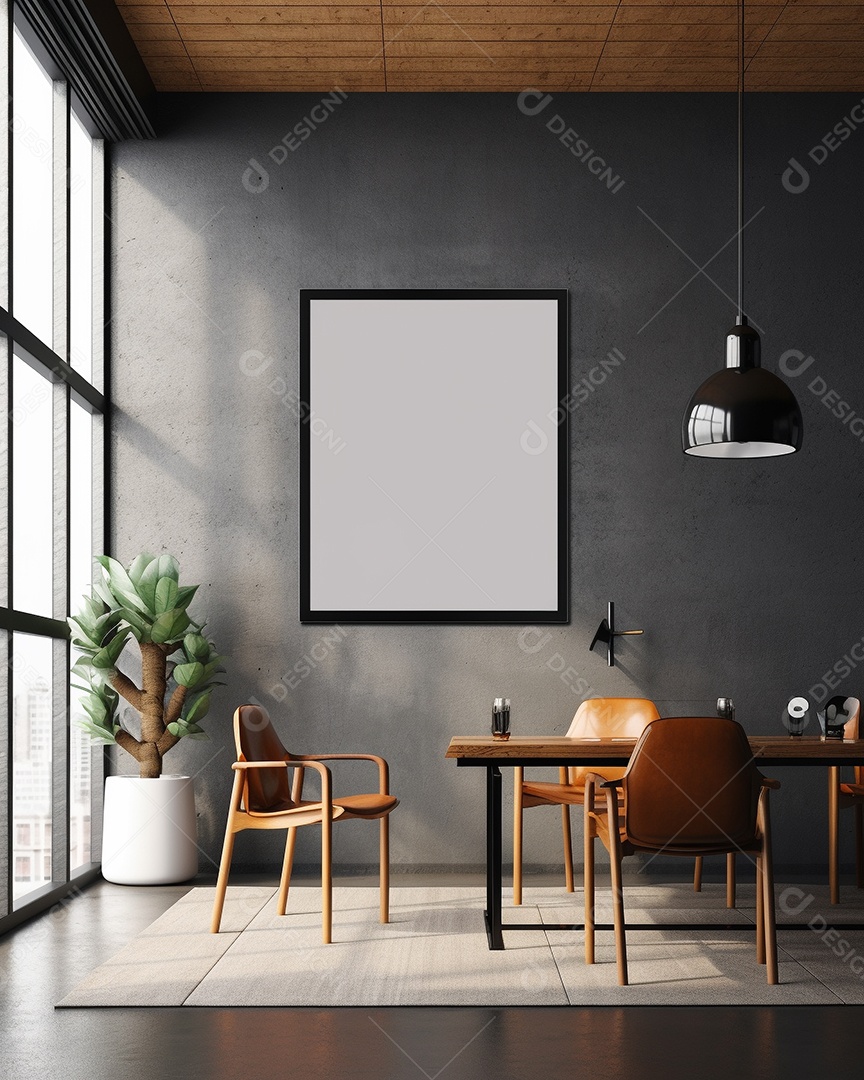 Maquete 3D do interior da sala de estar