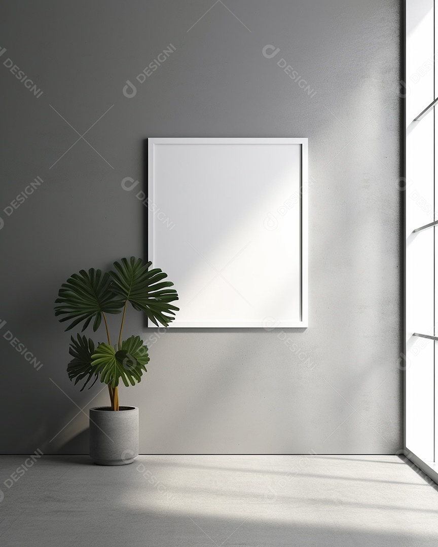 Maquete 3D do interior da sala de estar