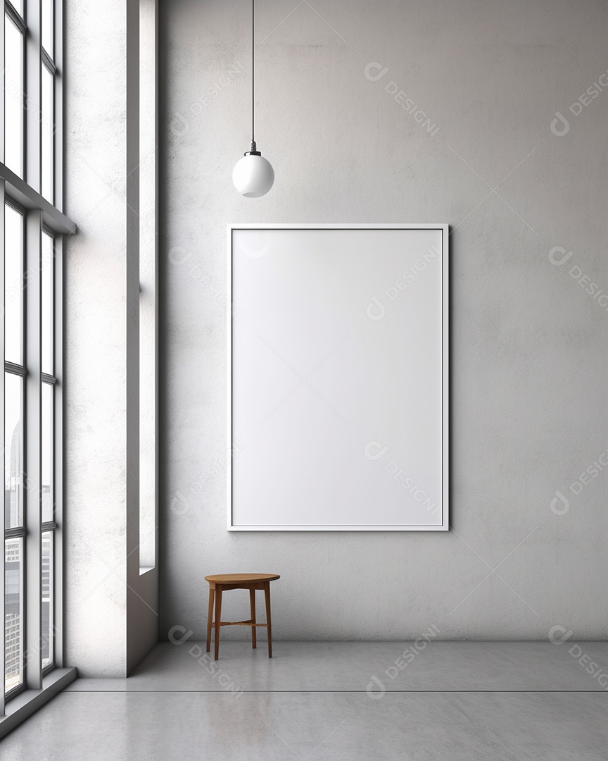 Maquete 3D do interior da sala de estar