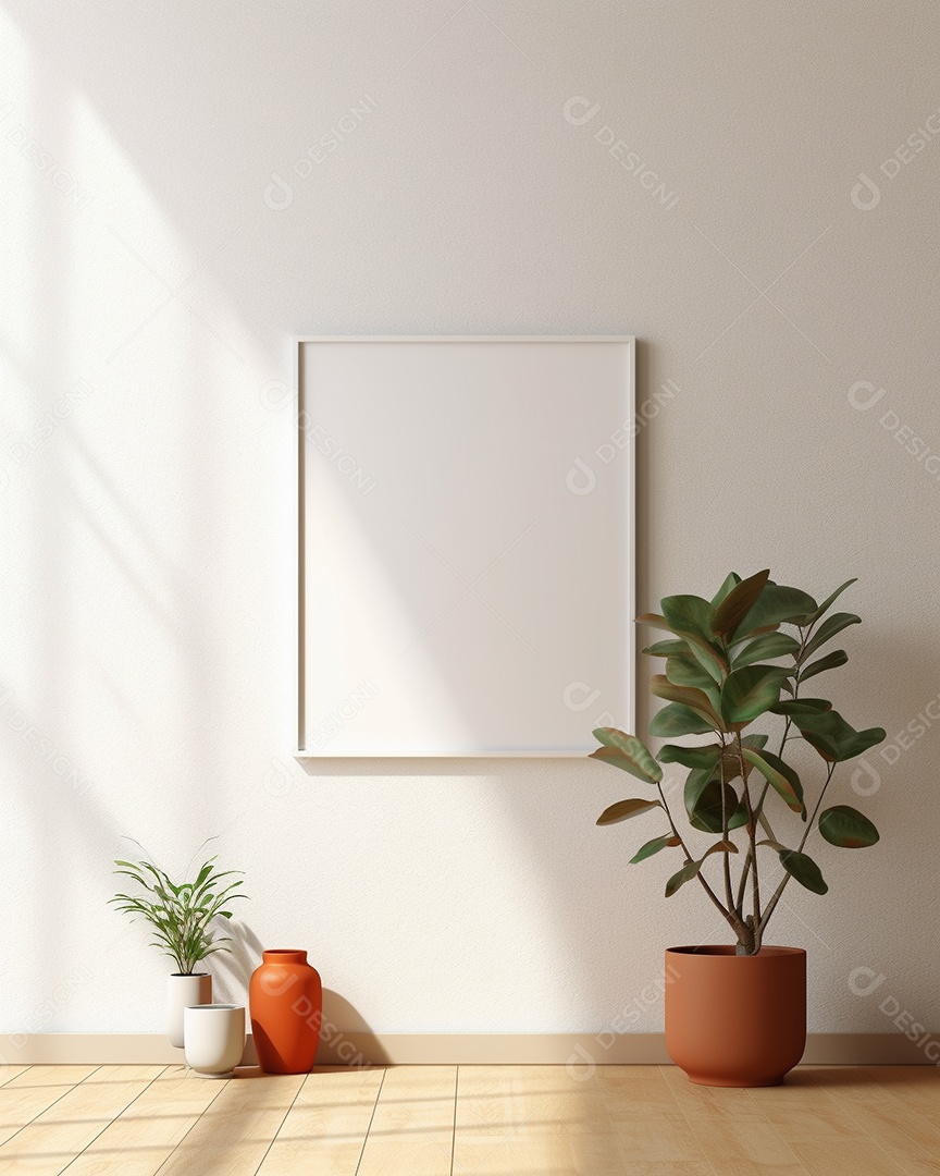 Maquete 3D do interior da sala de estar