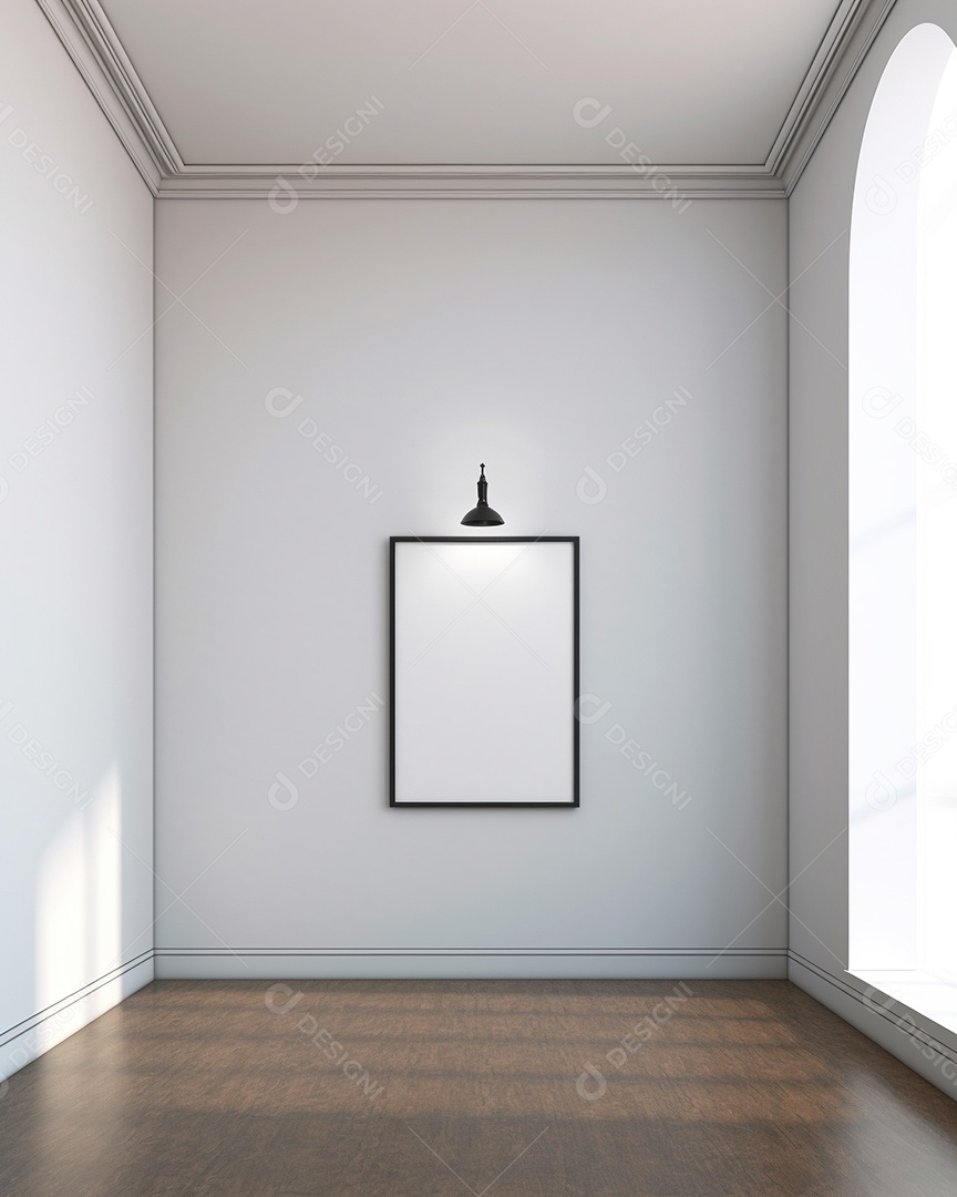 Maquete 3D do interior da sala de estar