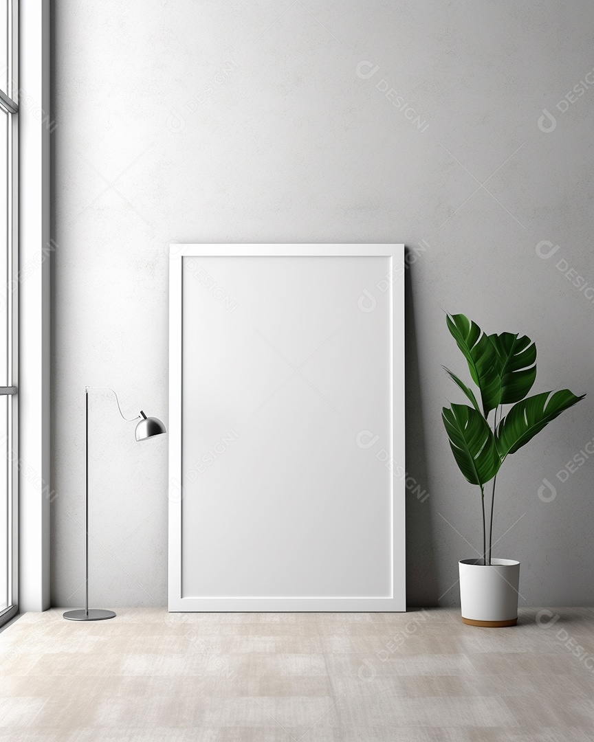 Maquete 3D do interior da sala de estar