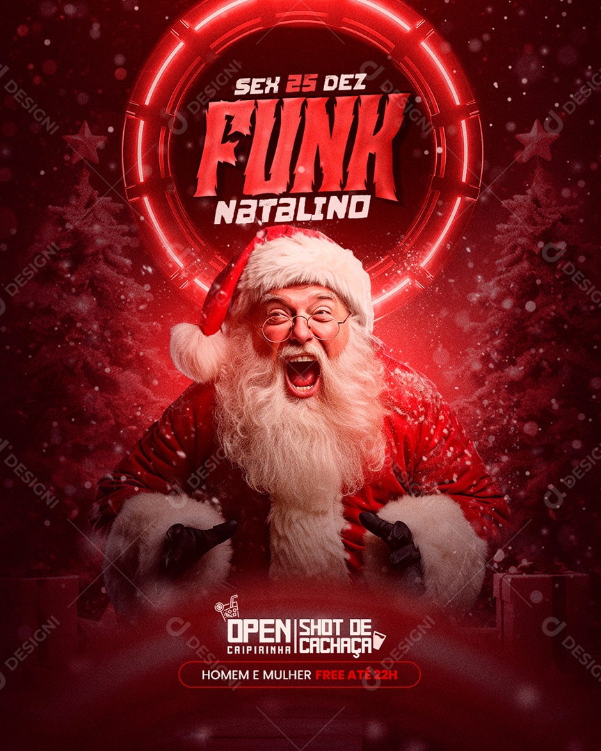 Social Media Feed Flyer Natalino Funk Natalino PSD Editável